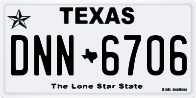 TX license plate DNN6706