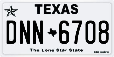 TX license plate DNN6708