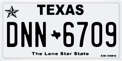 TX license plate DNN6709
