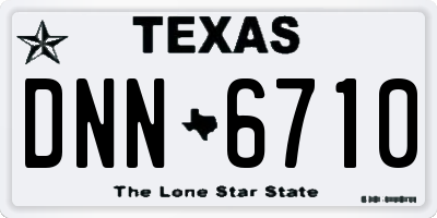 TX license plate DNN6710