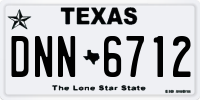 TX license plate DNN6712