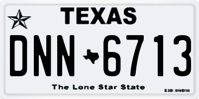 TX license plate DNN6713