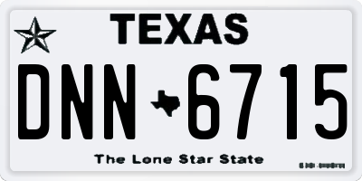 TX license plate DNN6715