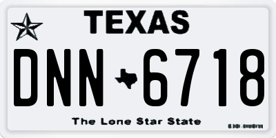 TX license plate DNN6718
