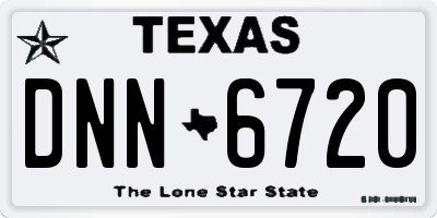 TX license plate DNN6720