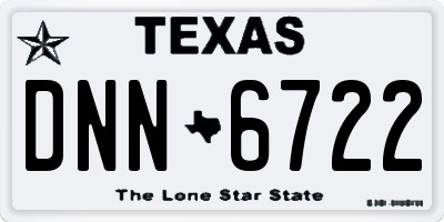 TX license plate DNN6722