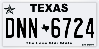 TX license plate DNN6724