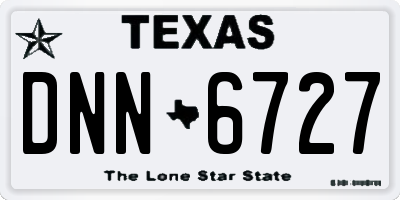 TX license plate DNN6727