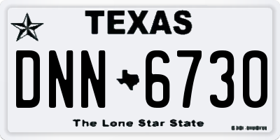 TX license plate DNN6730
