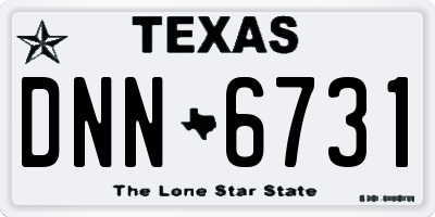 TX license plate DNN6731