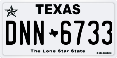 TX license plate DNN6733