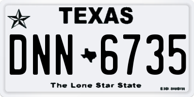 TX license plate DNN6735