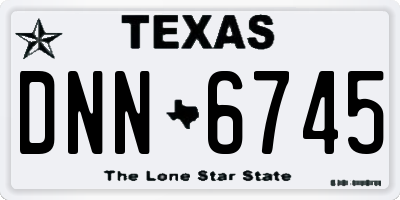 TX license plate DNN6745
