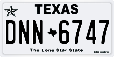 TX license plate DNN6747