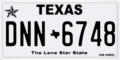 TX license plate DNN6748