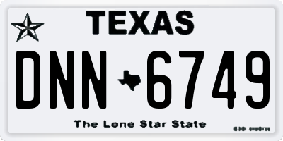 TX license plate DNN6749