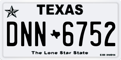 TX license plate DNN6752