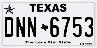 TX license plate DNN6753