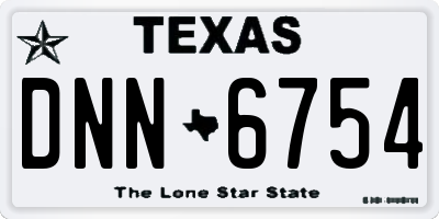 TX license plate DNN6754