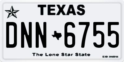 TX license plate DNN6755