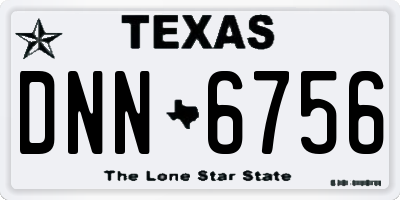 TX license plate DNN6756