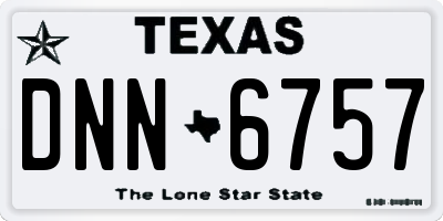 TX license plate DNN6757
