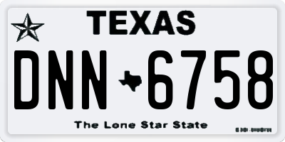 TX license plate DNN6758