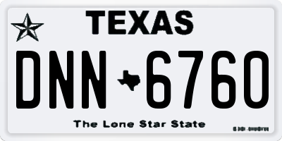 TX license plate DNN6760