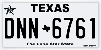 TX license plate DNN6761