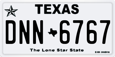 TX license plate DNN6767