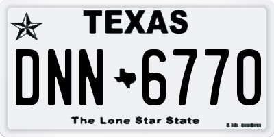 TX license plate DNN6770
