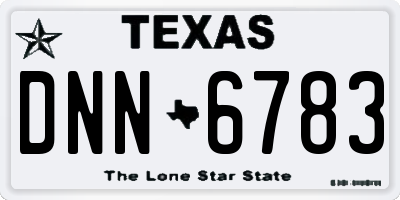 TX license plate DNN6783