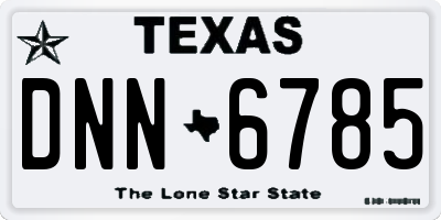TX license plate DNN6785