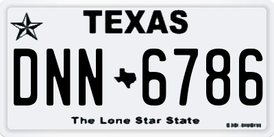 TX license plate DNN6786