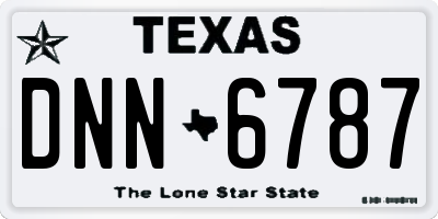 TX license plate DNN6787