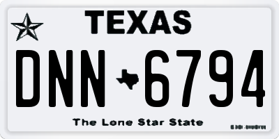 TX license plate DNN6794
