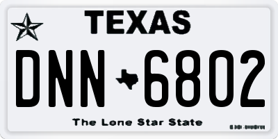 TX license plate DNN6802
