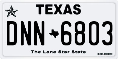 TX license plate DNN6803
