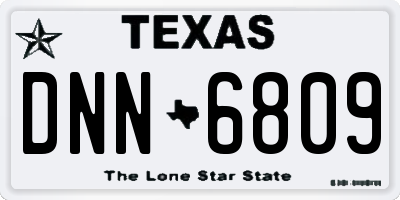 TX license plate DNN6809