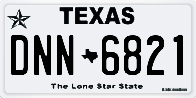 TX license plate DNN6821