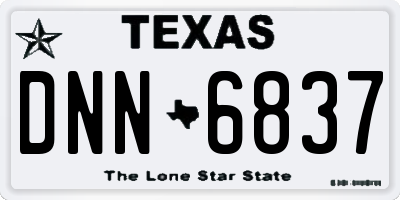 TX license plate DNN6837