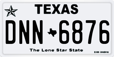 TX license plate DNN6876