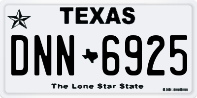 TX license plate DNN6925