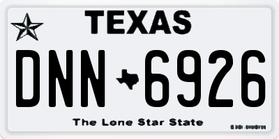 TX license plate DNN6926