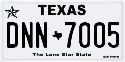 TX license plate DNN7005