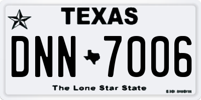TX license plate DNN7006