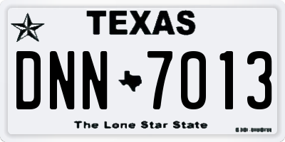 TX license plate DNN7013