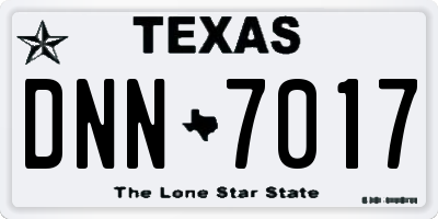 TX license plate DNN7017