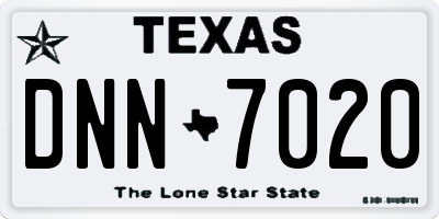 TX license plate DNN7020