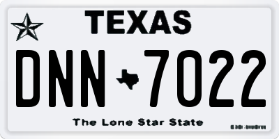 TX license plate DNN7022